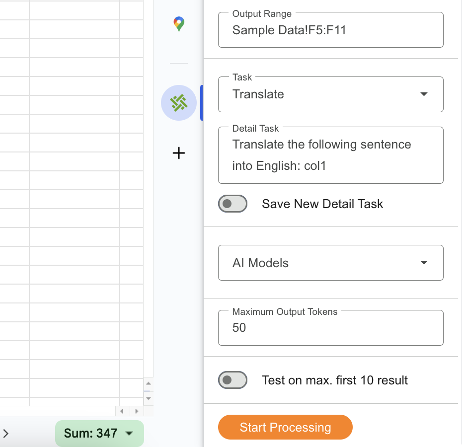 fill thousand rows with GPT, Gemini AI for Sheets